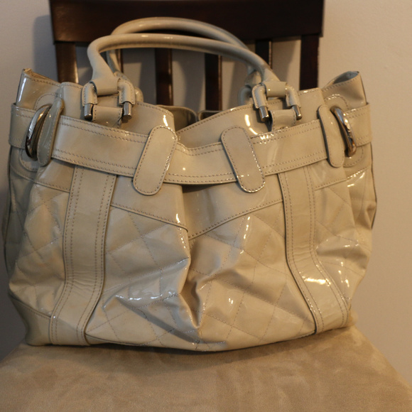 Quilted Beaton Patent Leather Satchel - Picture 4 of 8